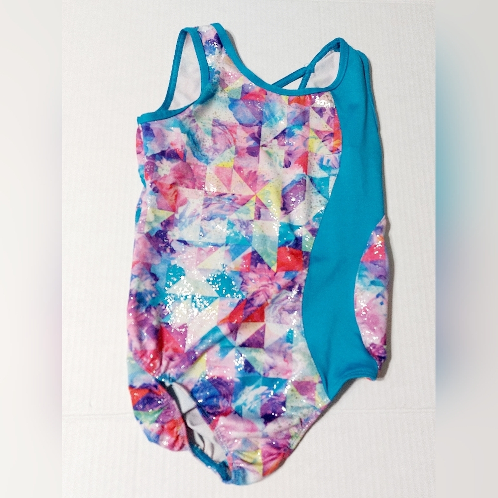 Danskin Now 1 Piece Multicolored Gymnastics Leotard Girls Size M 7/8